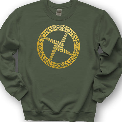 St Brigids Cross Sweatshirt - Military Green
