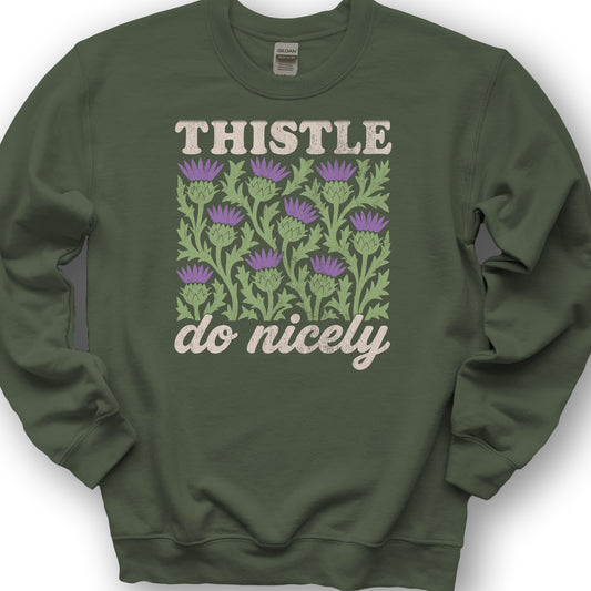 Thistle Do Nicely Sweatshirt - Military Green