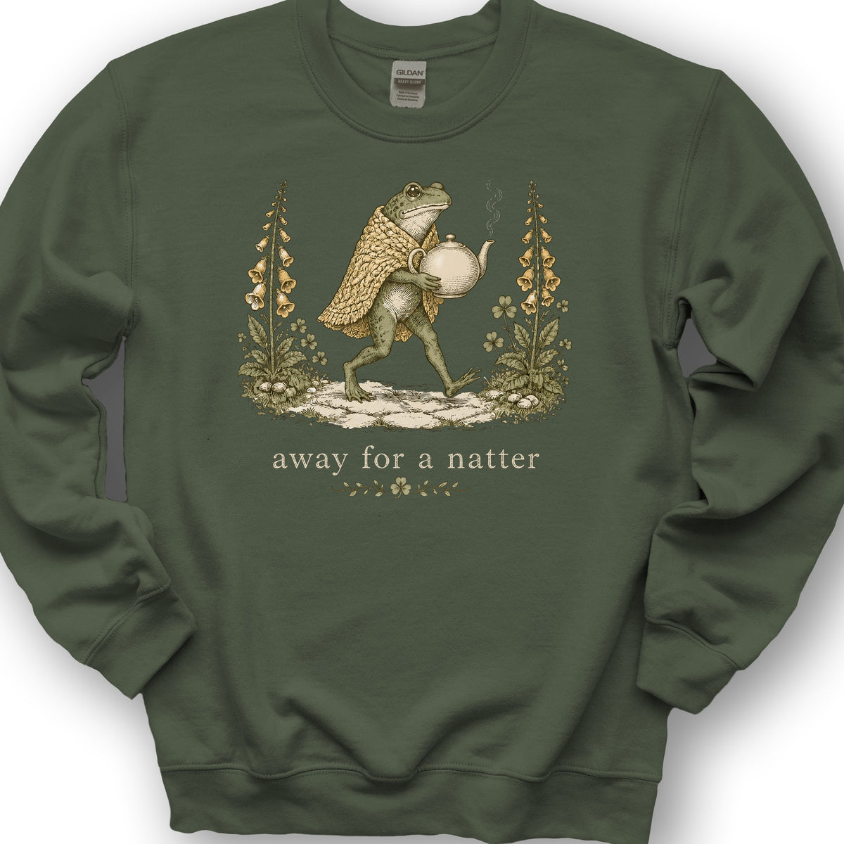 Natter Frog Sweatshirt - Military Green