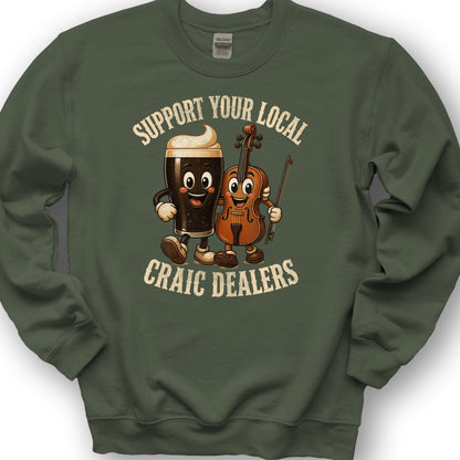 Craic Dealers Sweatshirt - Military Green