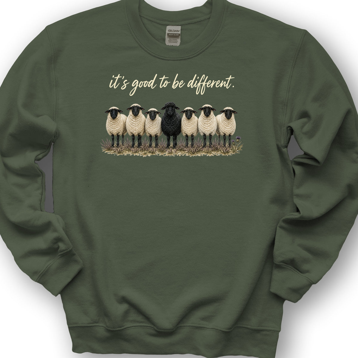 Different Black Sheep Sweatshirt - Military Green