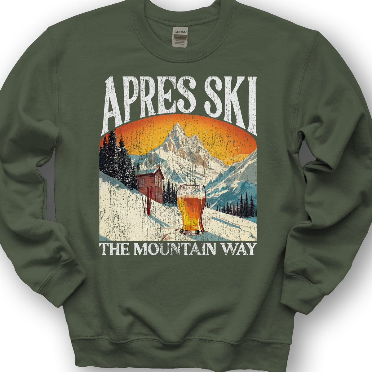 Apres Ski "Big and Bold" Sweatshirt - Military Green