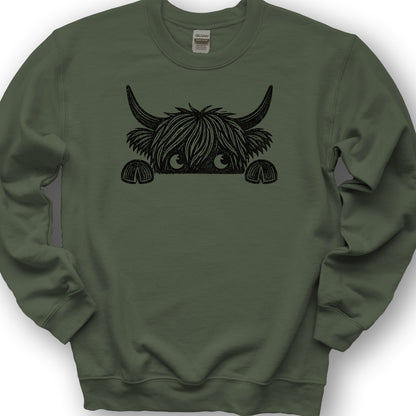 Peeking Coo Sweatshirt - Military Green