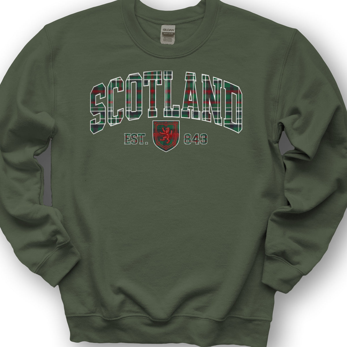 Scotland Varsity Tartan Sweatshirt - Military Green