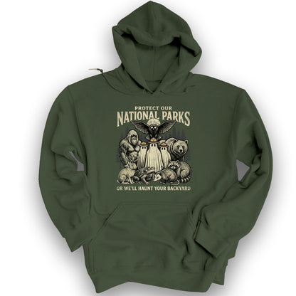National Parks Backyard Haunt Hoodie - Military Green