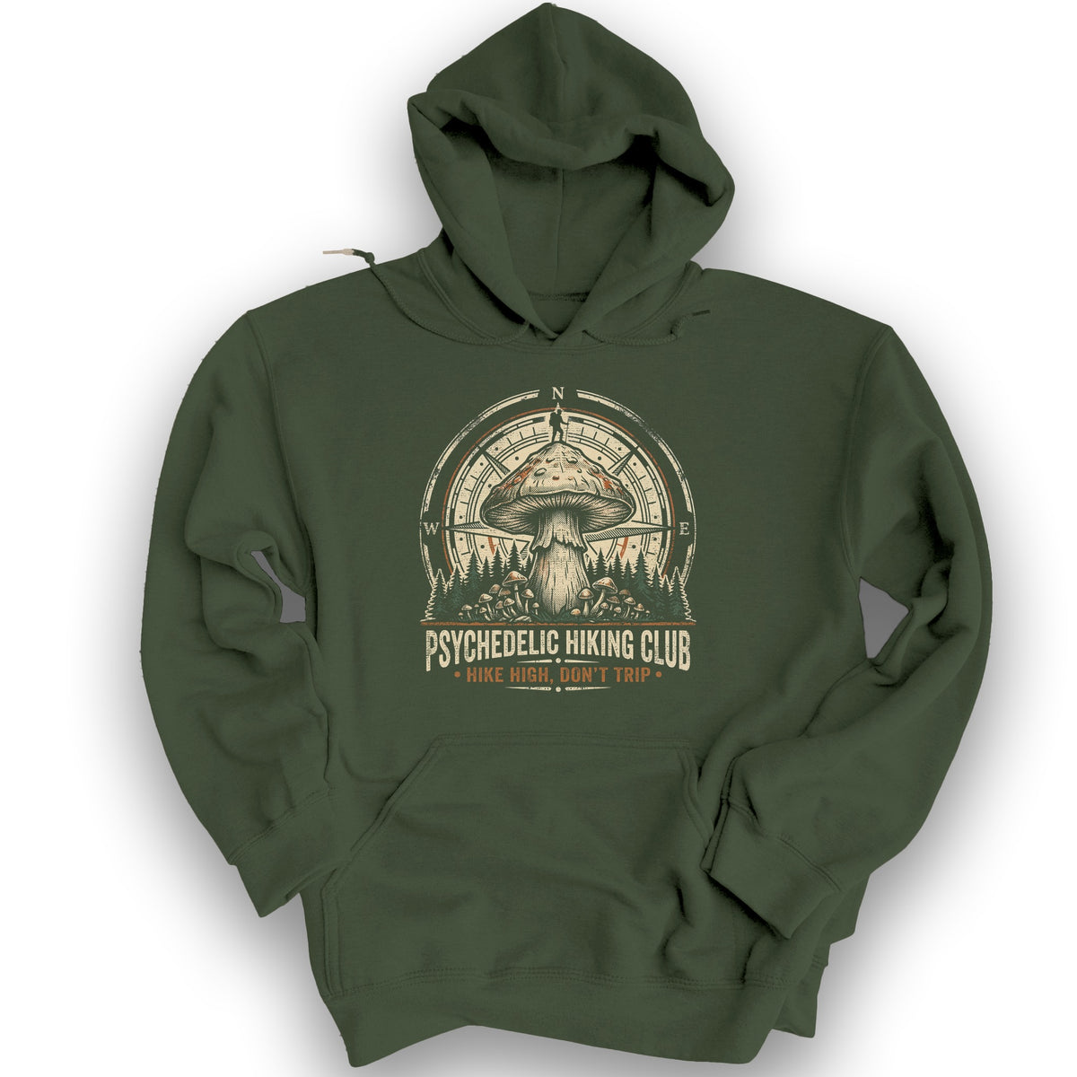 Psychedelic Hiking Club Hoodie - Military Green