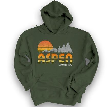 Aspen "80's Retro" Hoodie - Military Green