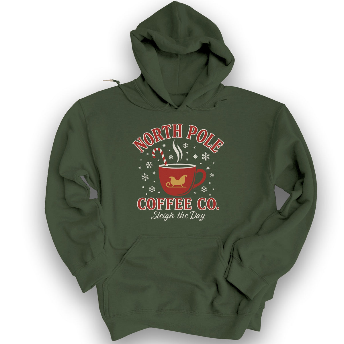 North Pole Coffee Company Hoodie - Military Green