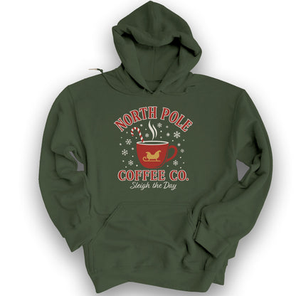 North Pole Coffee Company Hoodie - Military Green