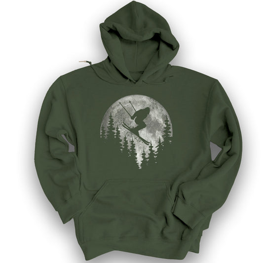 Bigfoot Ski Moon Hoodie - Military Green