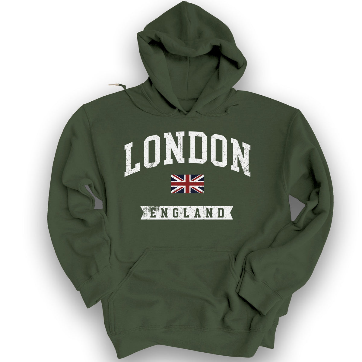 London Varsity Flag Hoodie - Military Green
