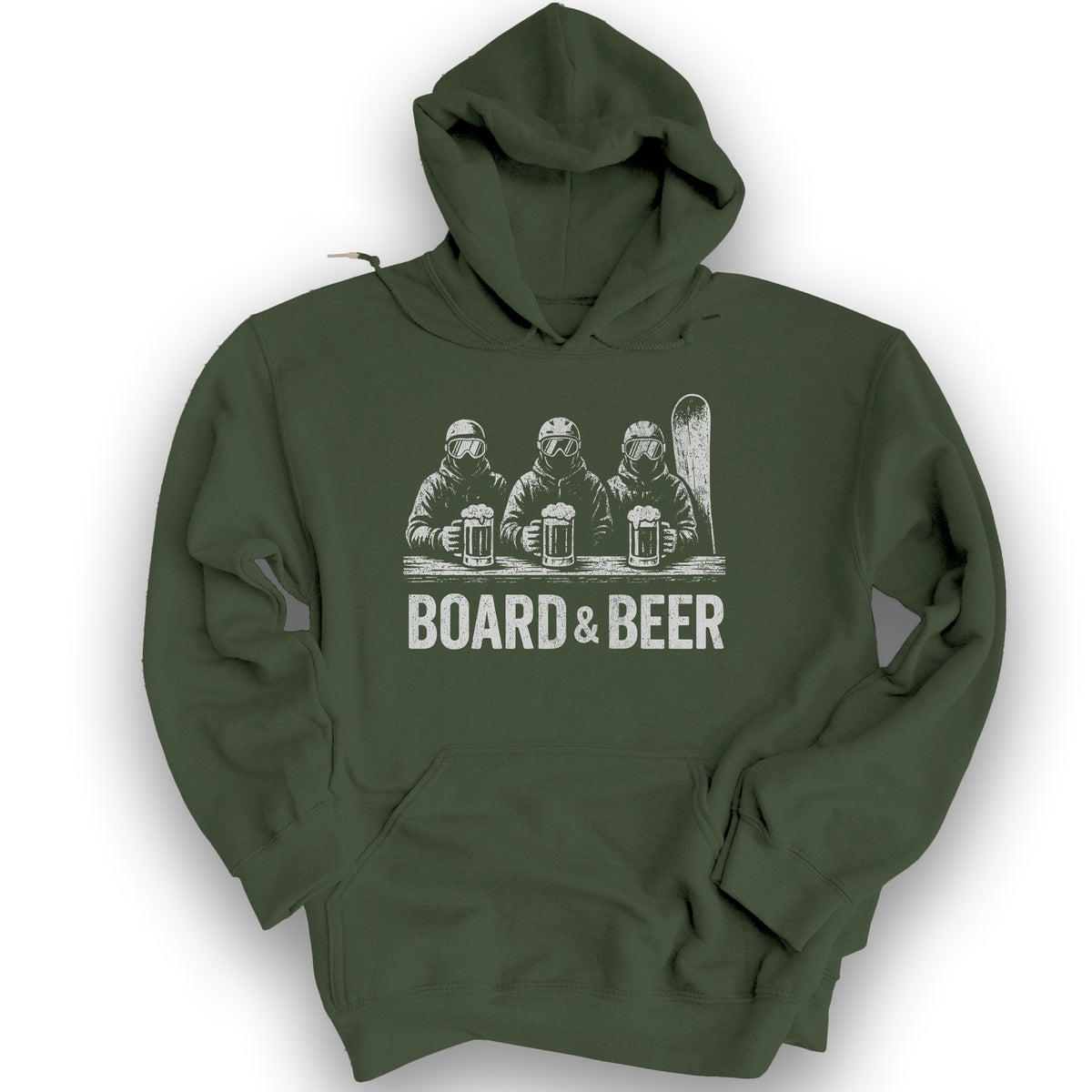 Board and Beer Hoodie - Military Green