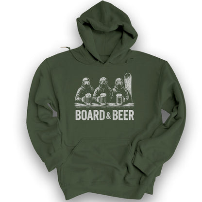 Board and Beer Hoodie - Military Green