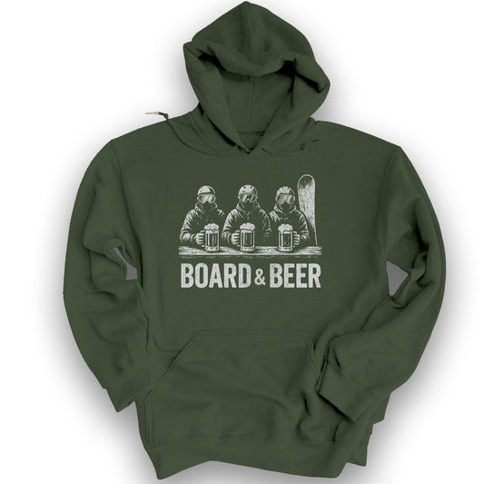 Board and Beer Hoodie - Military Green
