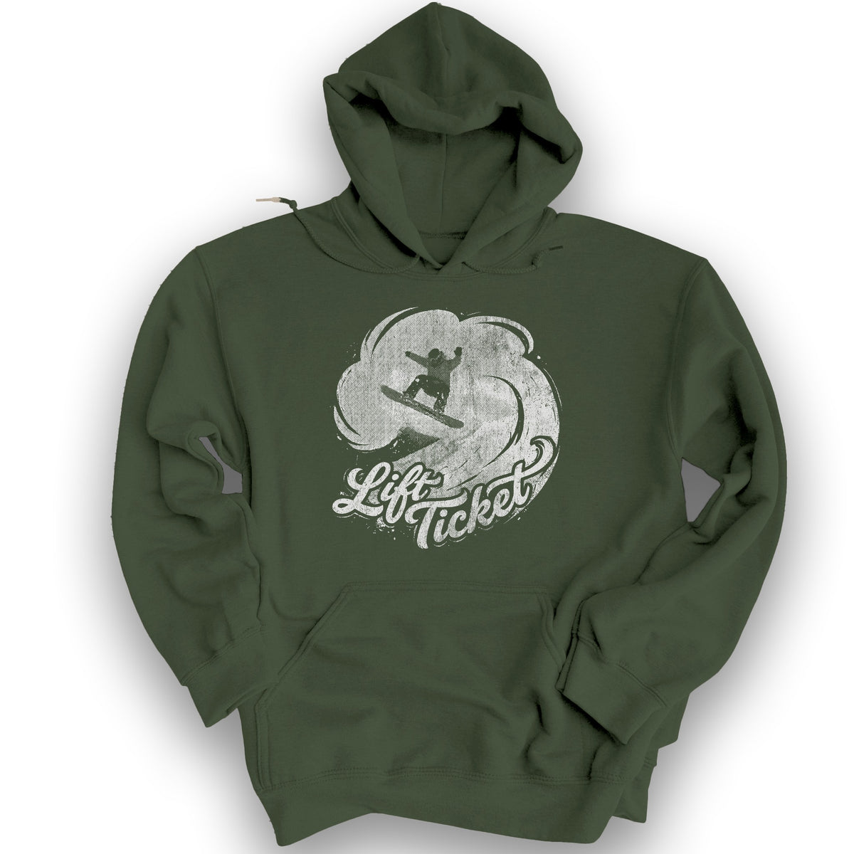 Lift Ticket Snowboard Hoodie - Military Green