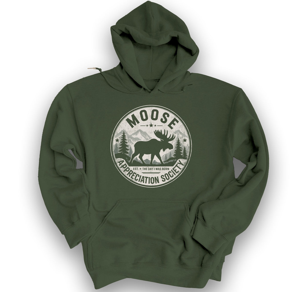 Moose Appreciation Society Hoodie - Military Green