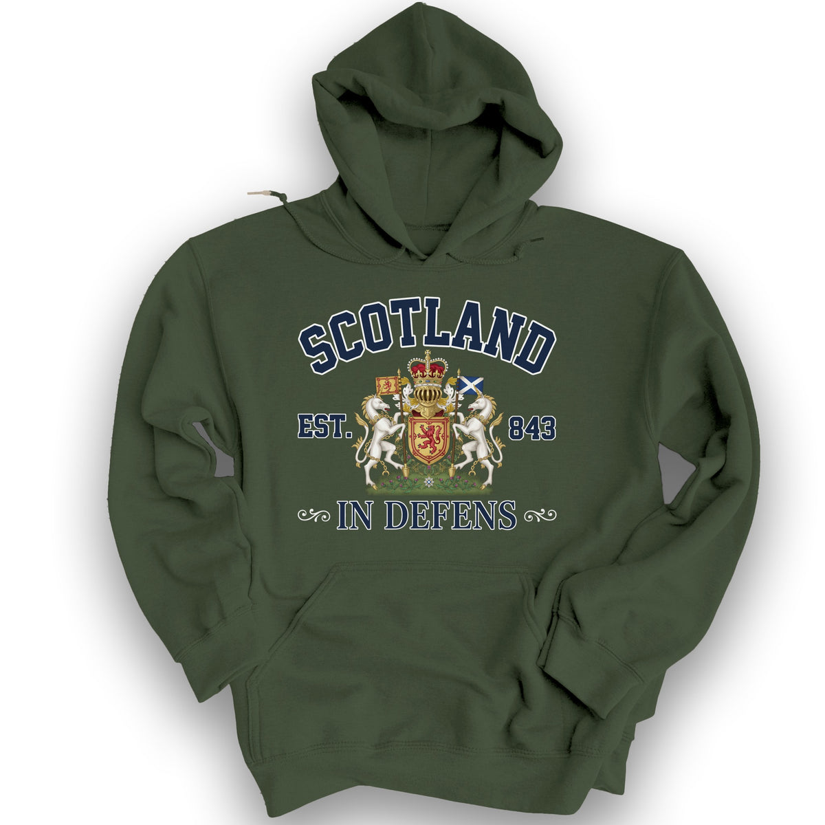 Scotland In Defens Hoodie - Military Green