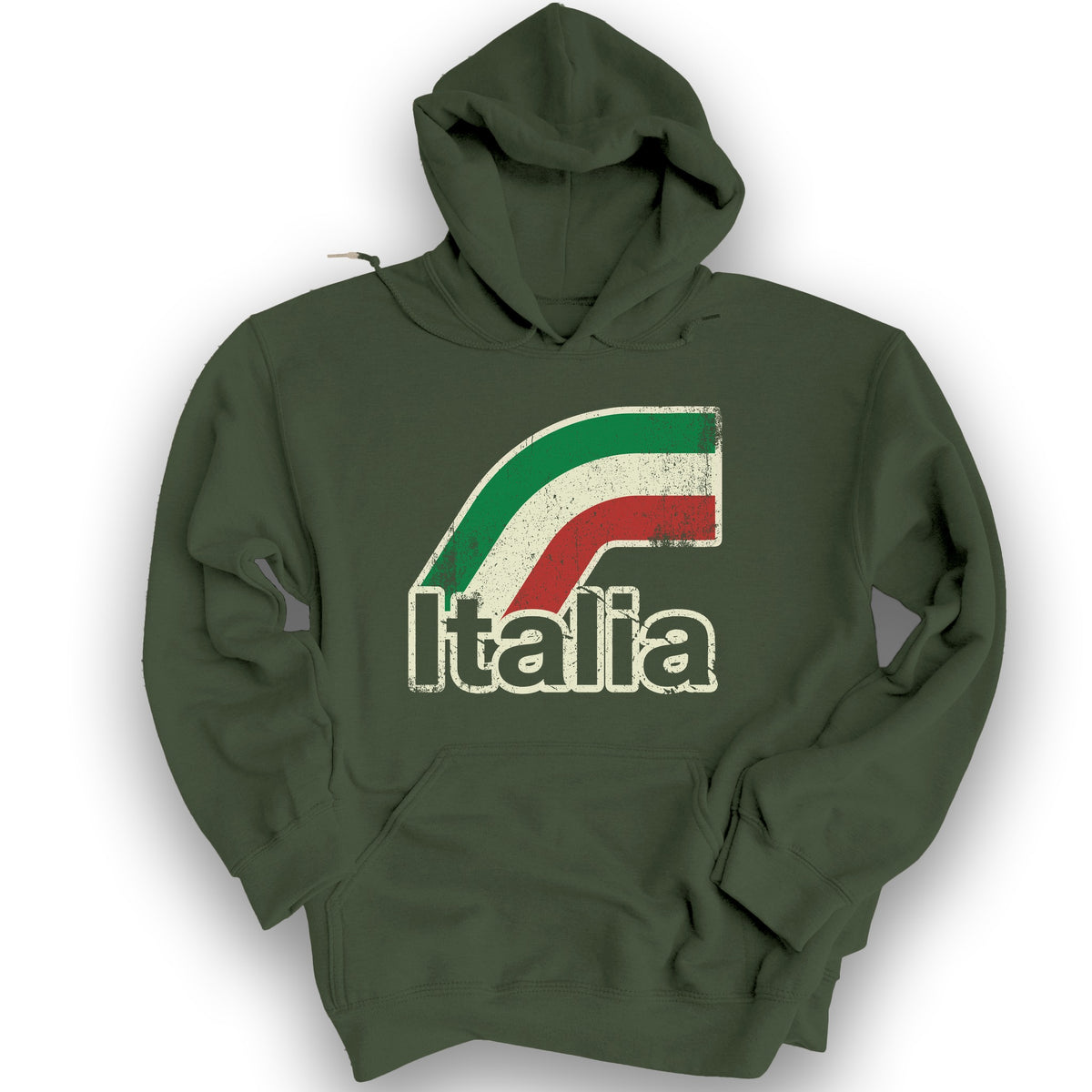 Italia Stripes Hoodie - Military Green