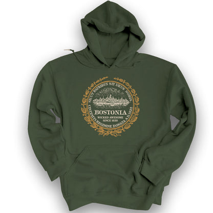 Bostonia Wicked Awesome Hoodie - Military Green
