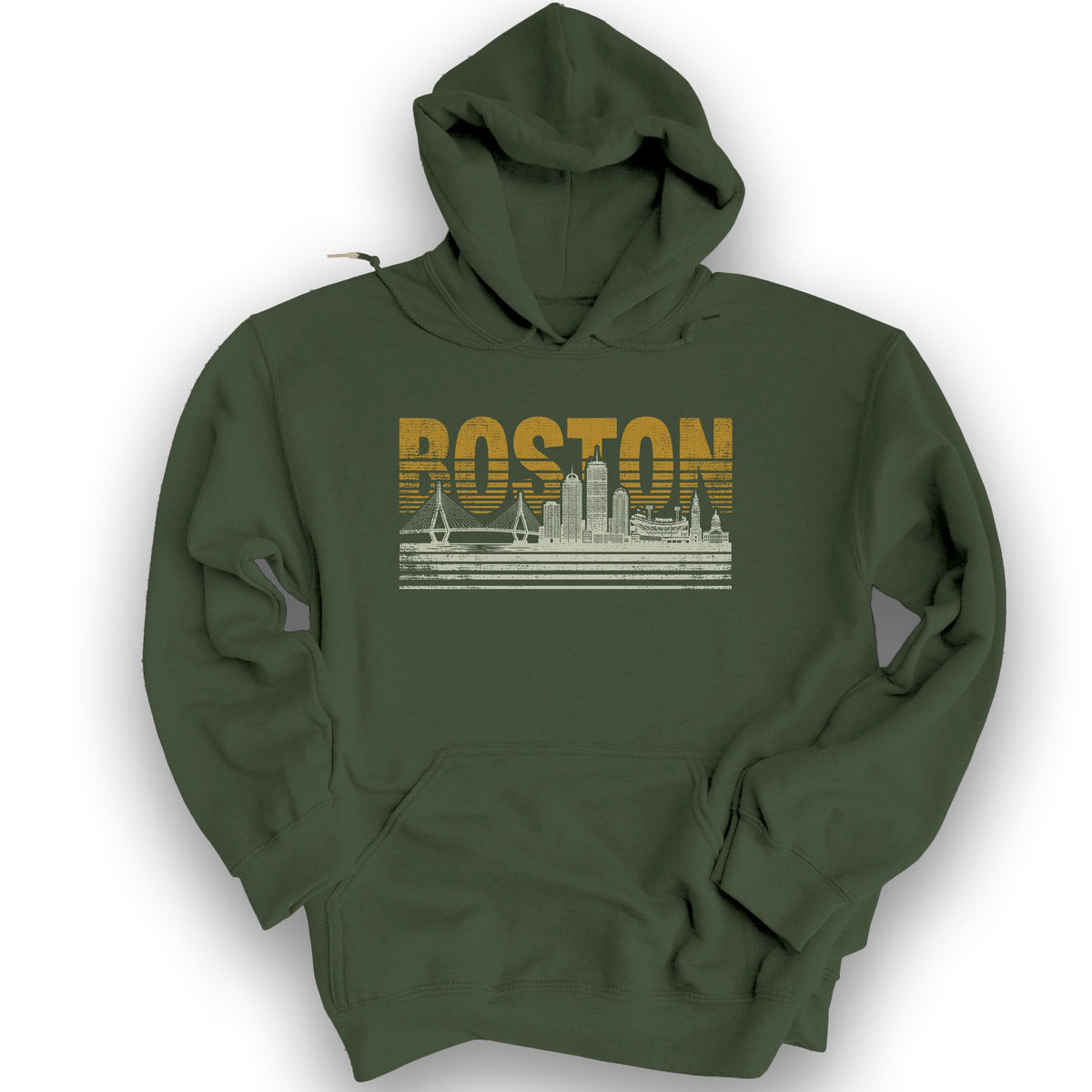 Boston Skyline Hoodie - Military Green