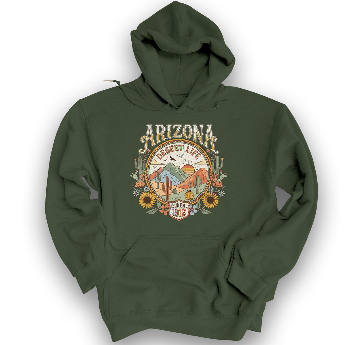Arizona Desert Life Hoodie - Military Green
