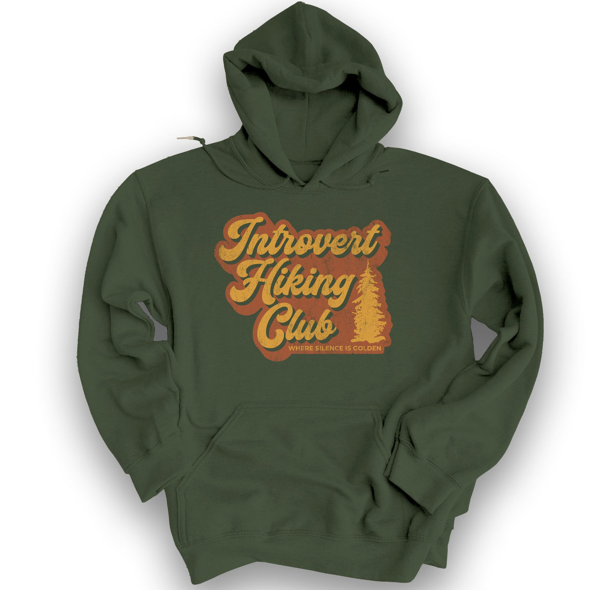 Introvert Hiking Club Hoodie - Military Green