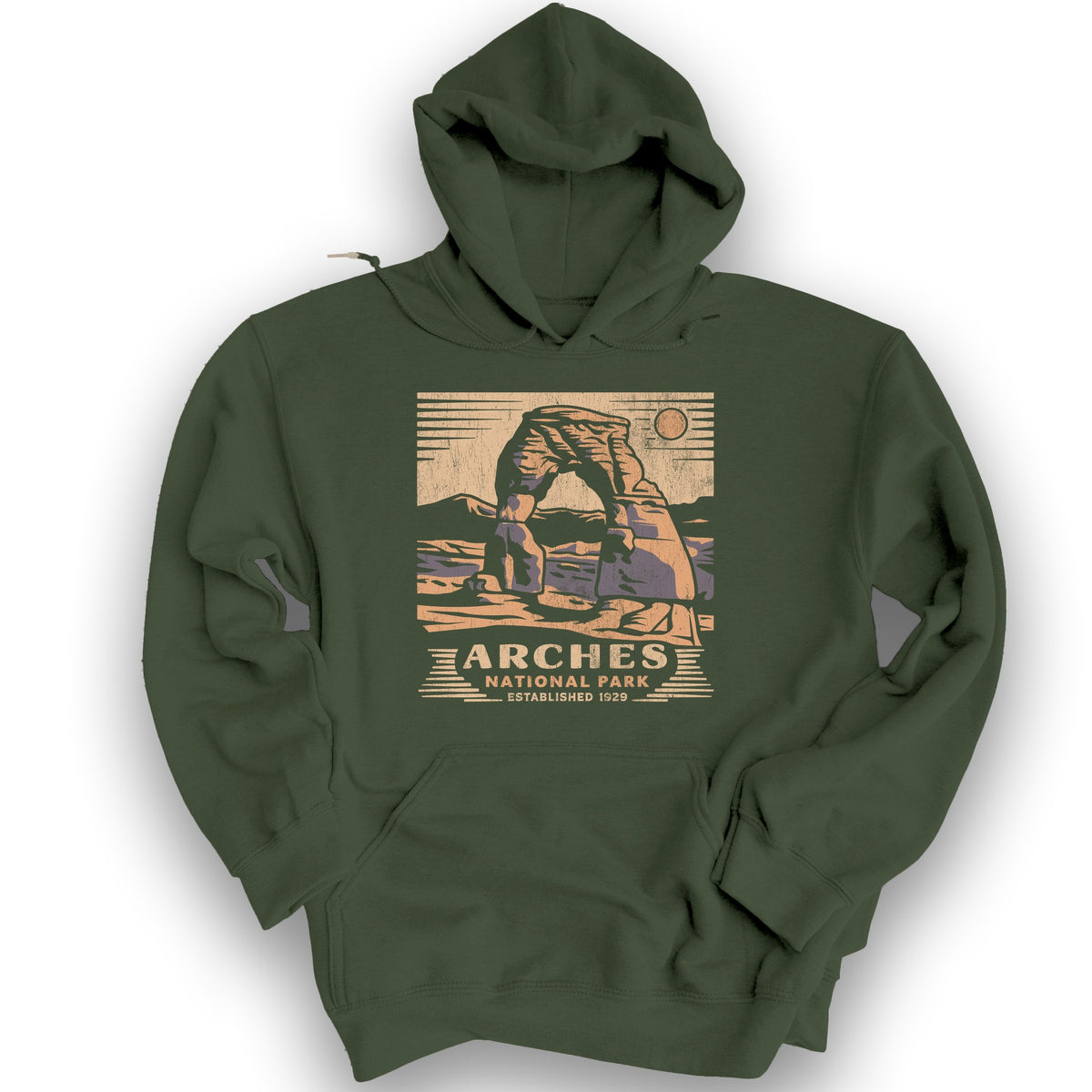 Arches Cut-Out Hoodie - Military Green