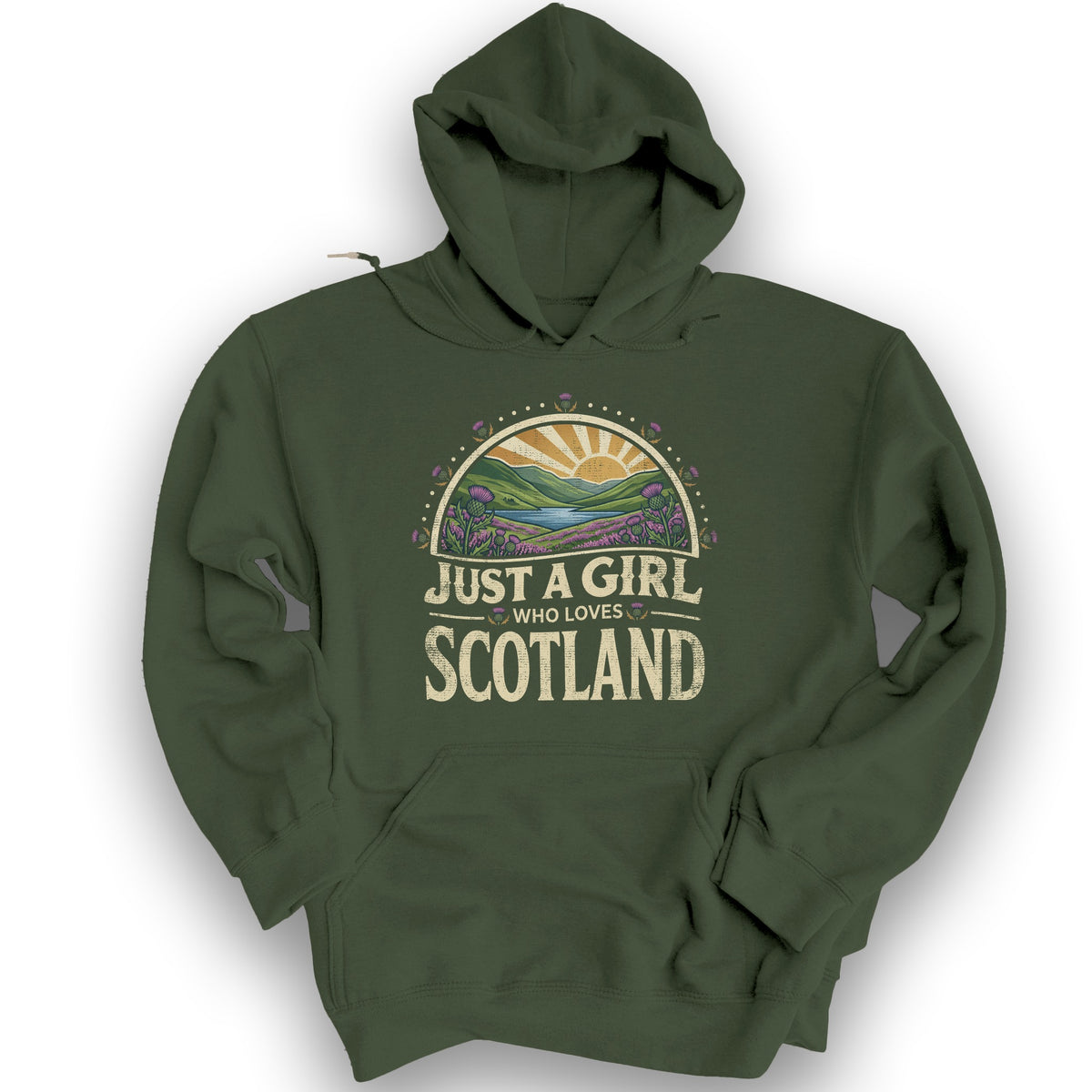 Just A Girl Scotland Hoodie - Military Green