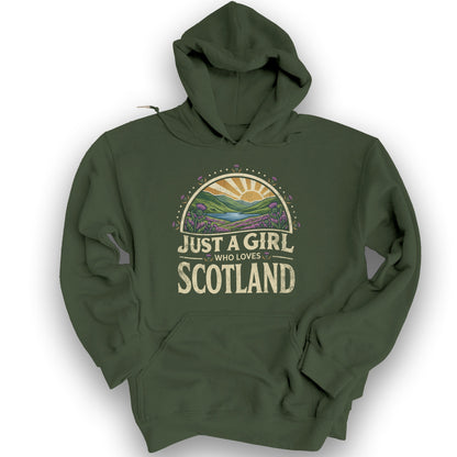 Just A Girl Scotland Hoodie - Military Green