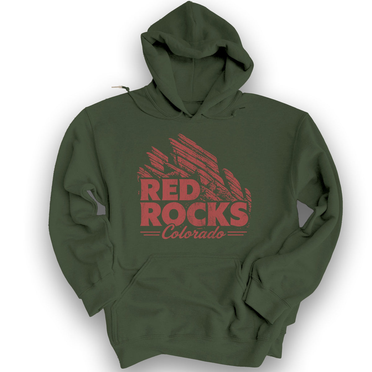 Red Rocks Vintage Hoodie - Military Green