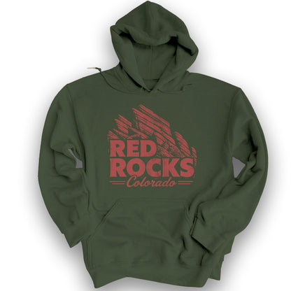 Red Rocks Vintage Hoodie - Military Green