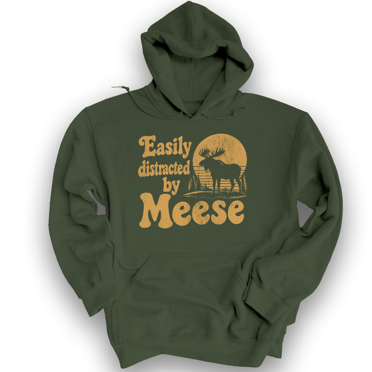 Easily Distracted By Meese Hoodie - Military Green