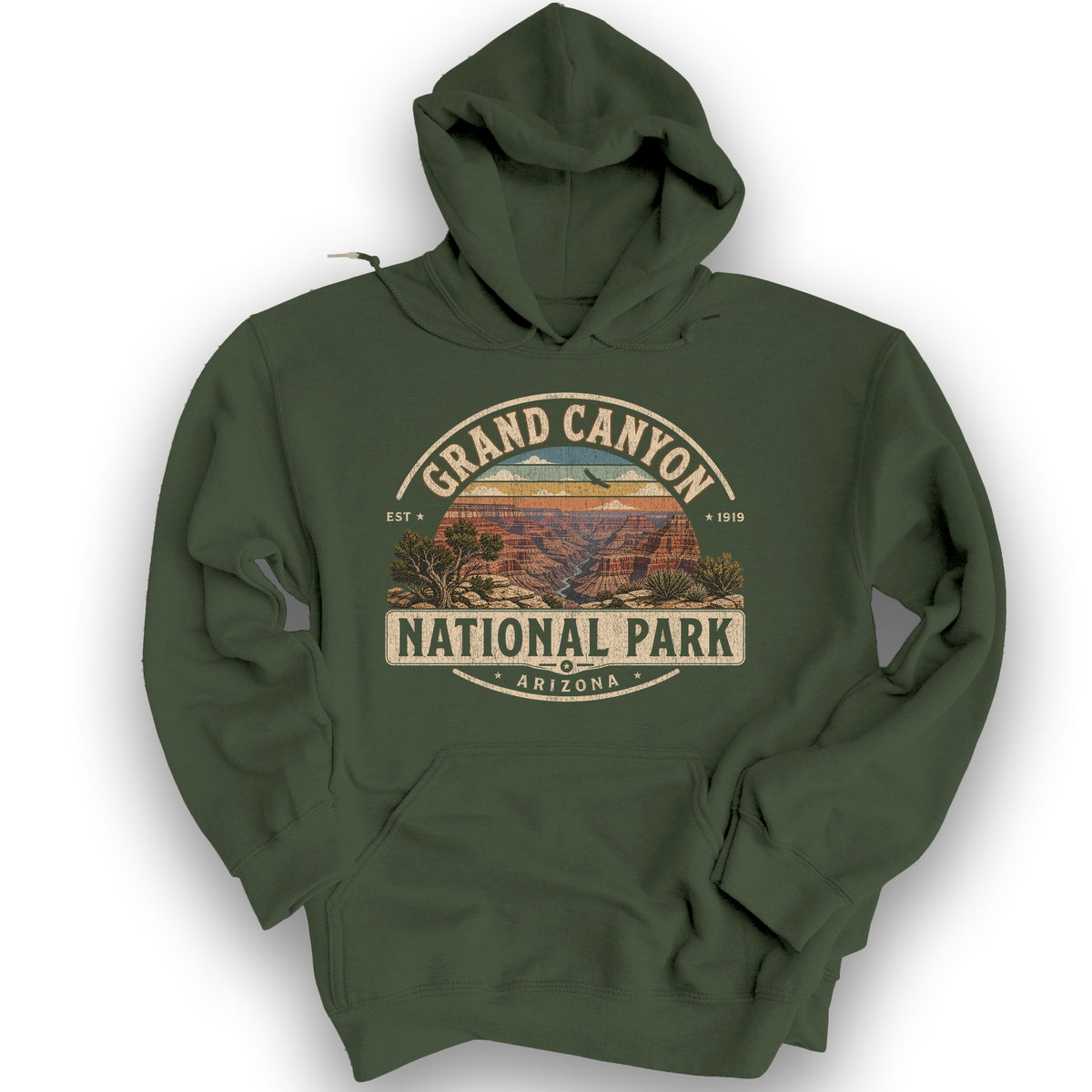 Grand Canyon Medallion Hoodie - Military Green