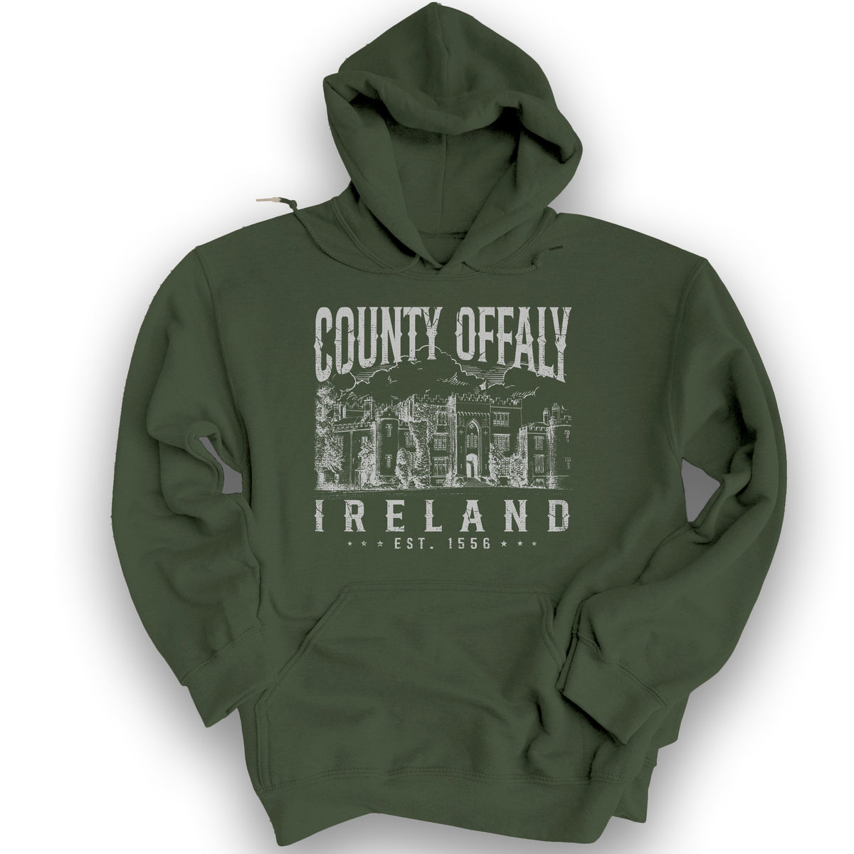 County Offaly Ireland Hoodie - Military Green