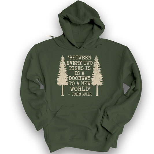 Between Two Pines Hoodie - Military Green