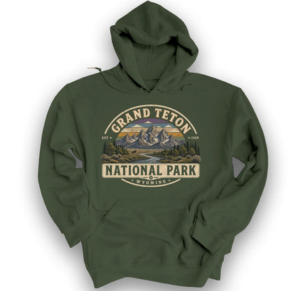 Grand Teton Medallion Hoodie - Military Green