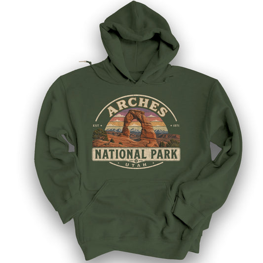 Arches Medallion Hoodie - Military Green