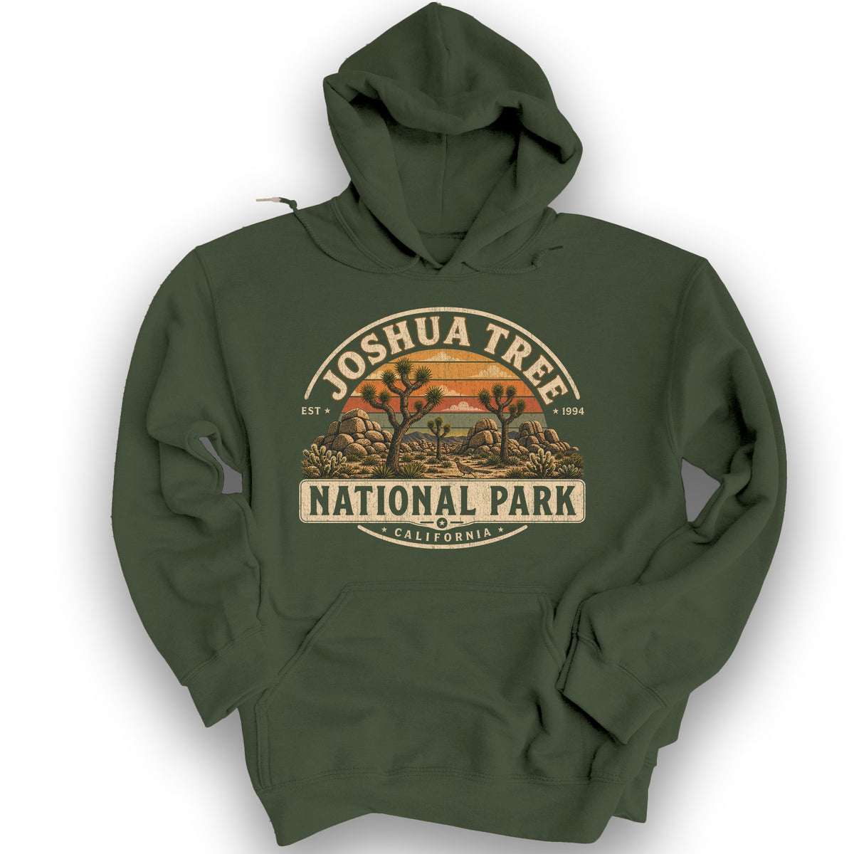 Joshua Tree Medallion Hoodie - Military Green