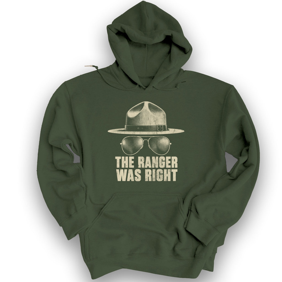 Ranger Was Right Halftone Hoodie - Military Green