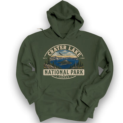 Crater Lake Medallion Hoodie - Military Green