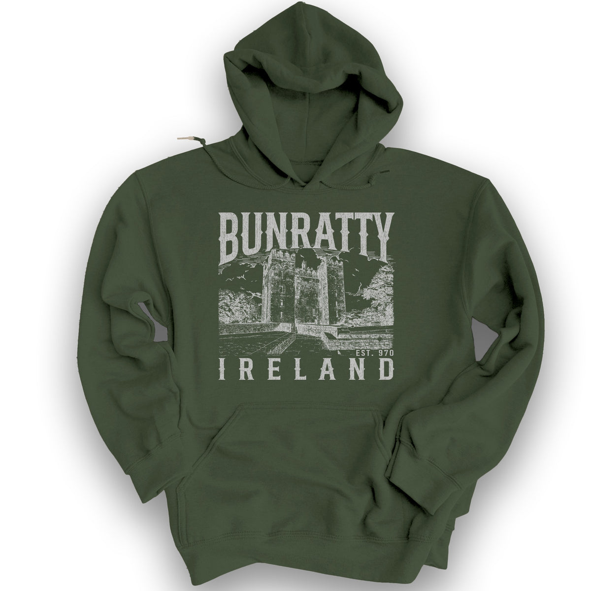 Bunratty Ireland Sketch Hoodie - Military Green