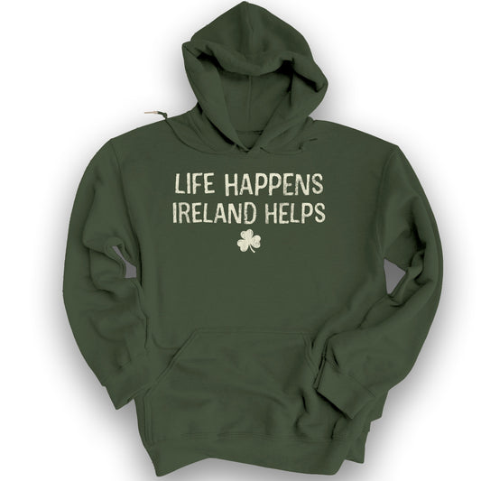 Life Happens Ireland Hoodie - Military Green
