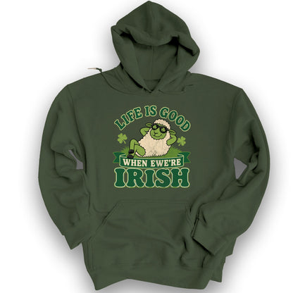 Ewe're Irish Hoodie - Military Green