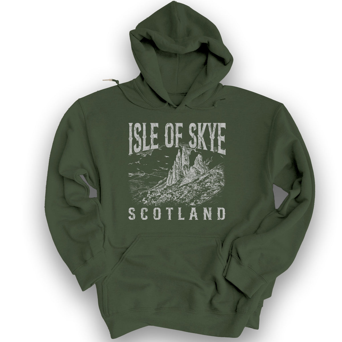 Isle of Skye Sketch Hoodie - Military Green