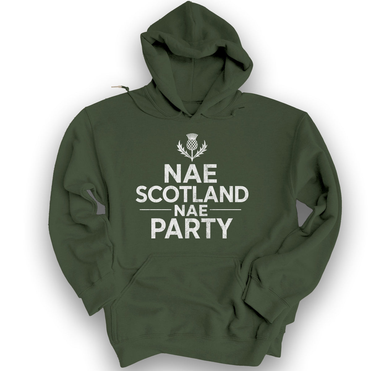 Nae Party Thistle Hoodie - Military Green