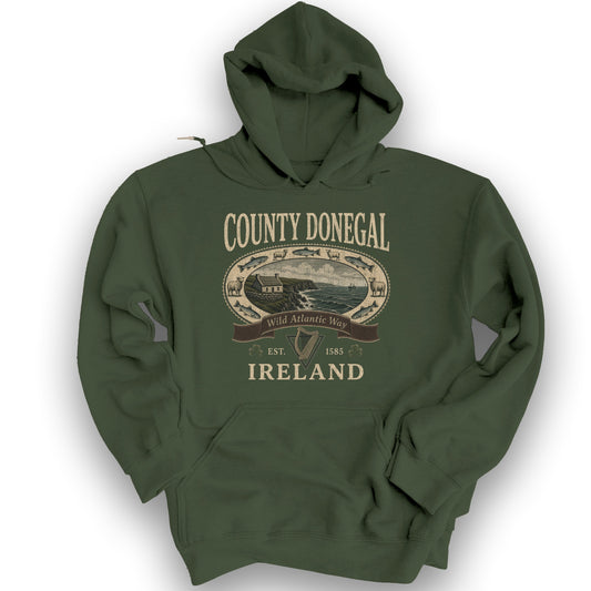 County Donegal Heritage Hoodie - Military Green