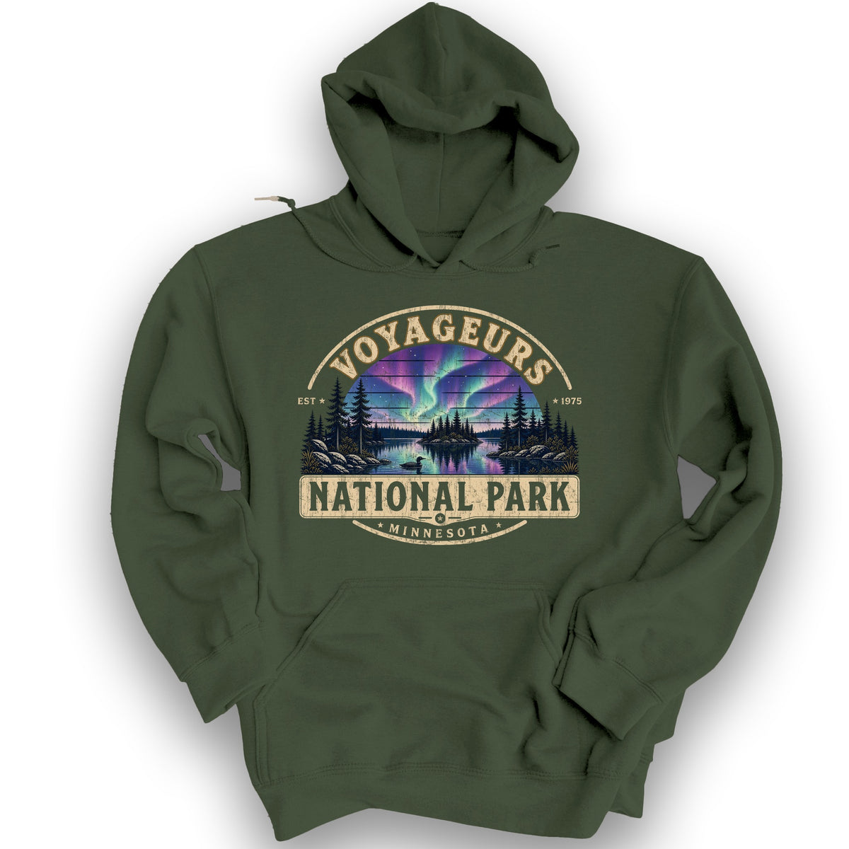 Voyageurs Medallion Hoodie - Military Green