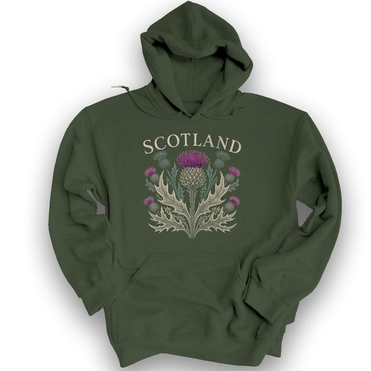 Scotland Thistle Echo Hoodie - Military Green