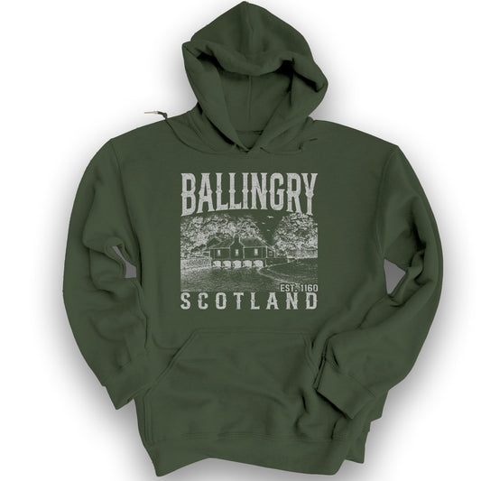 Ballingry Scotland Sketch Hoodie - Military Green