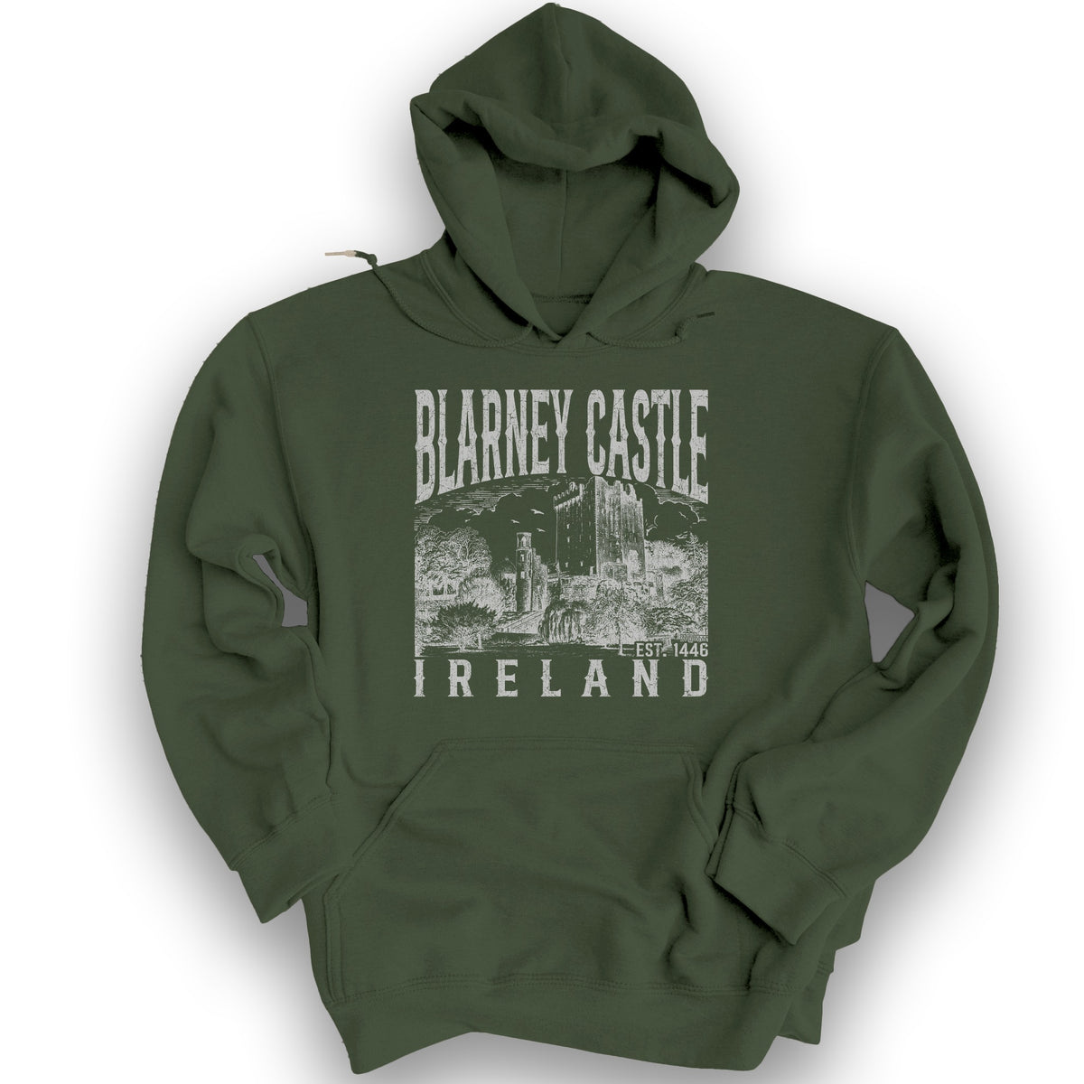 Blarney Castle Ireland Sketch Hoodie - Military Green